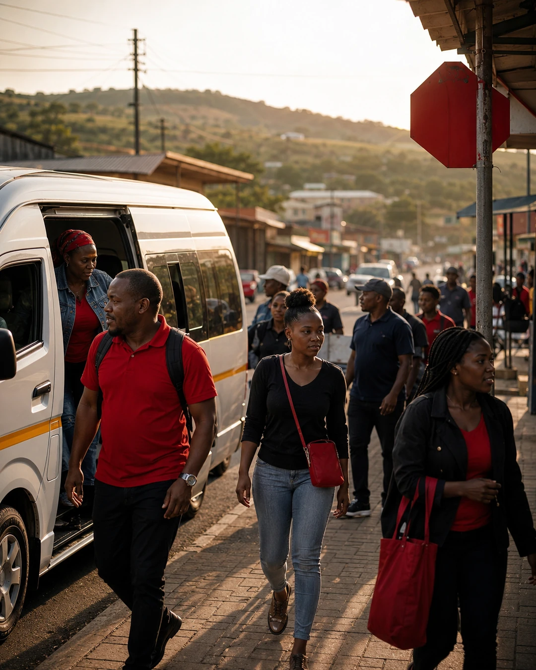 Commuters travelling through Nquthu during the afternoon drive