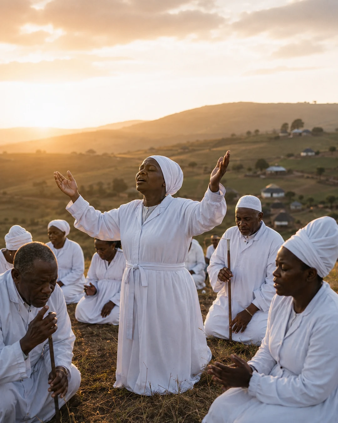 Respectful Shembe worship scene representing Vuka Nathi Nazareth Show
